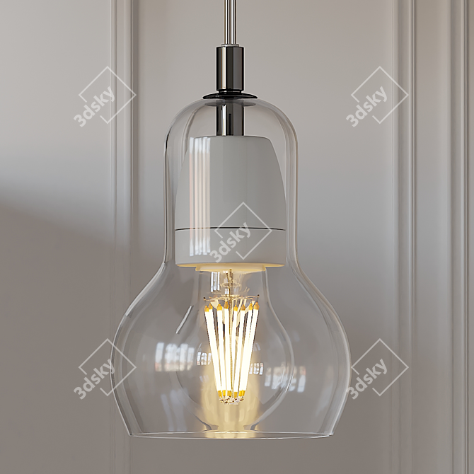 Contemporary Glass Pendant Lamp 3D model image 1