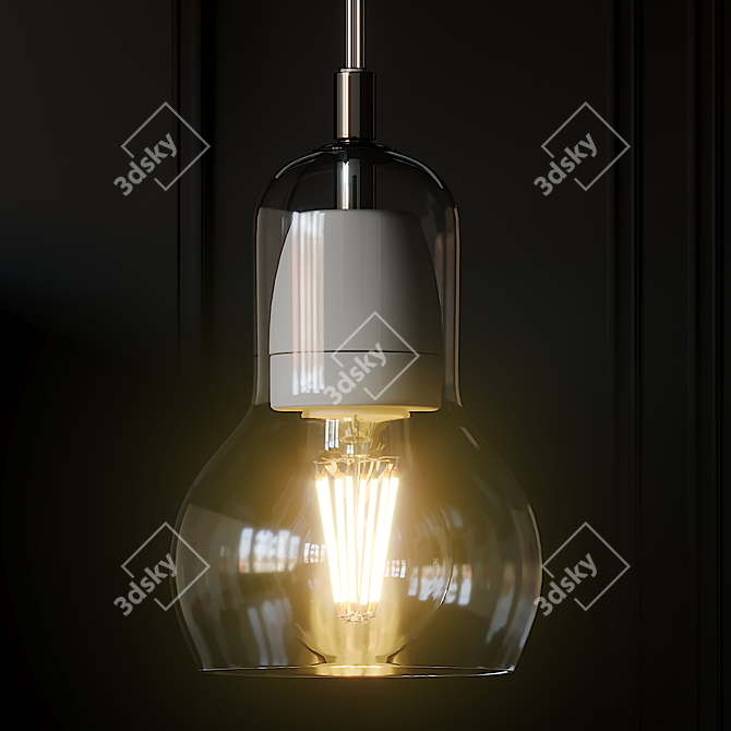 Contemporary Glass Pendant Lamp 3D model image 2