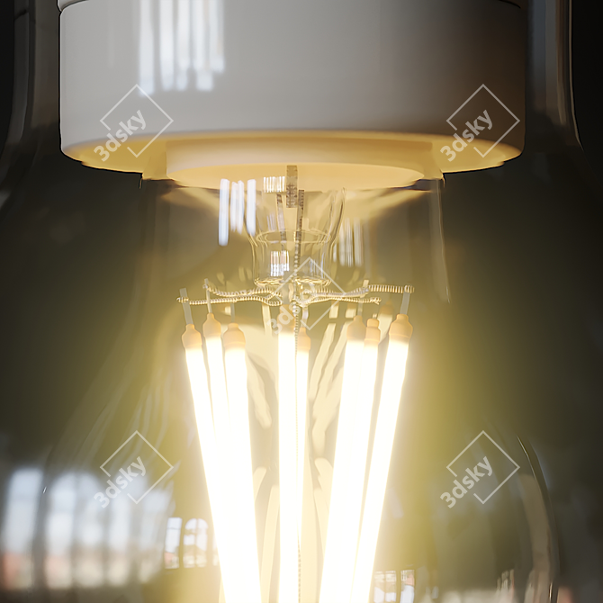 Contemporary Glass Pendant Lamp 3D model image 3