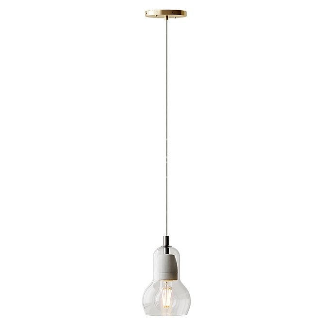 Contemporary Glass Pendant Lamp 3D model image 5