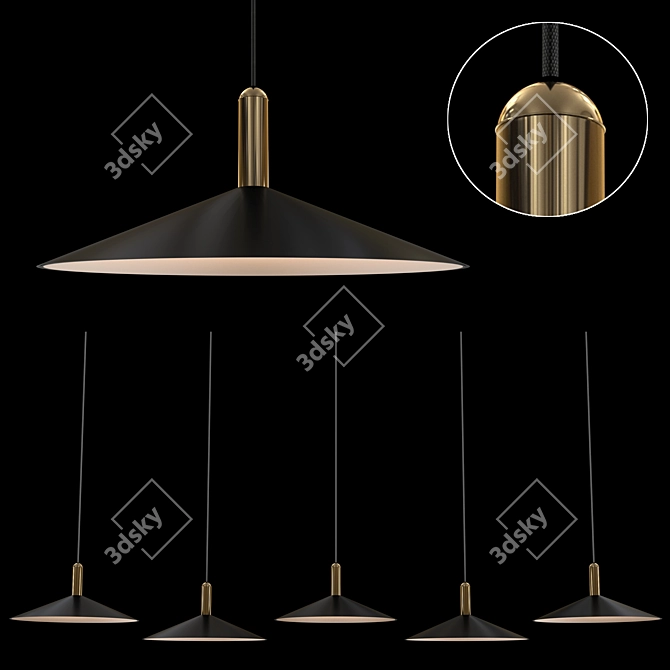 Sleek Saucer Pendant: Elegant Simplicity for Your Interior 3D model image 1