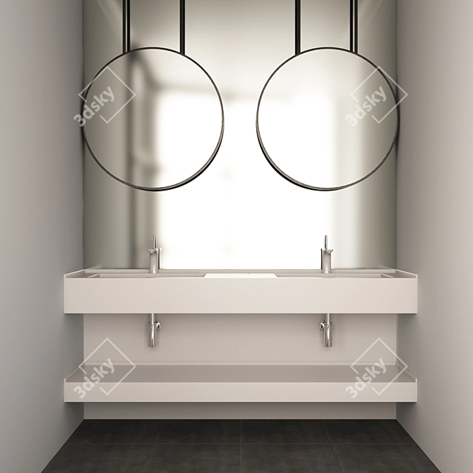 Modern Bathroom Vanity Set 3D model image 1