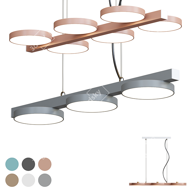 LuxeLine LED Pendant Light 3D model image 1