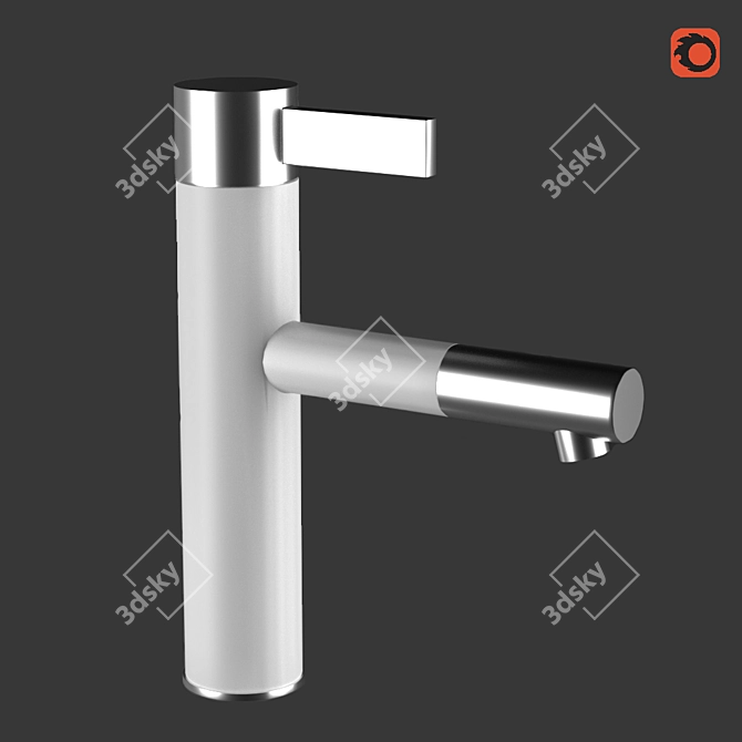 Elegant Washbasin Faucet 195mm 3D model image 1