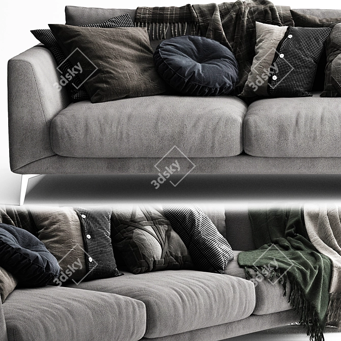 Scandi Set 3-Seater BoConcept Fargo 3D model image 2