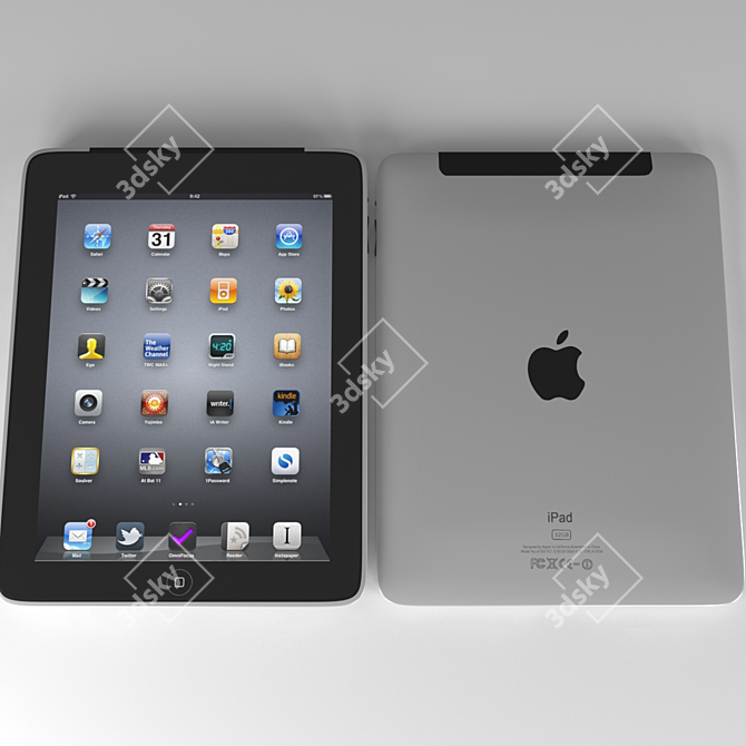 Enhanced Ipad One: Cellular Connection 3D model image 1