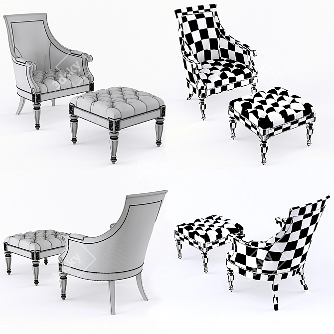 Classic Comfort: Thomasville Hemingway Anson Chair 3D model image 3