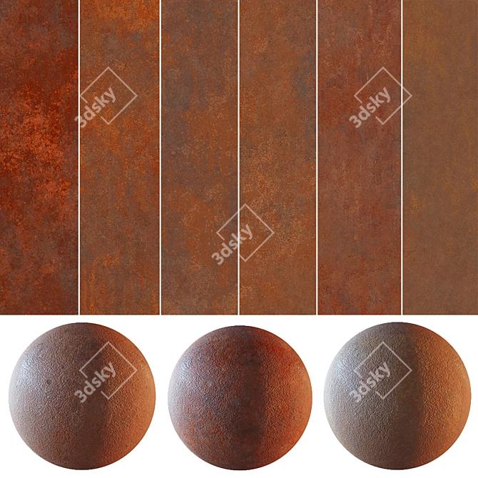 Corten Steel Textures - 6-Pack 4K 3D model image 10