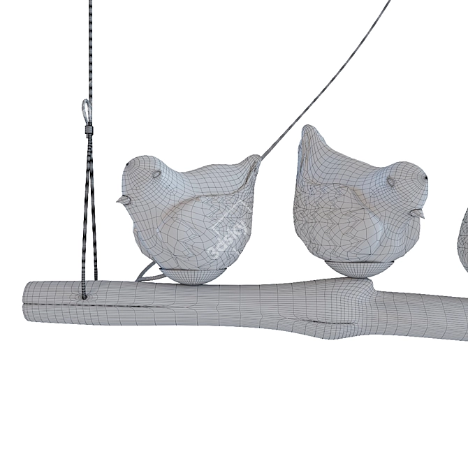 Elegant Birds Pendant Lamp 3D model image 3