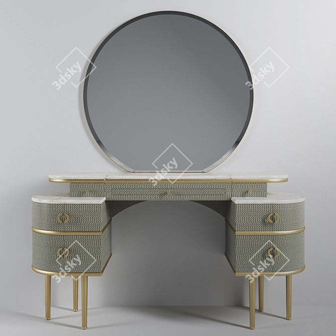 Elegant Zelda Twill Console Set 3D model image 1