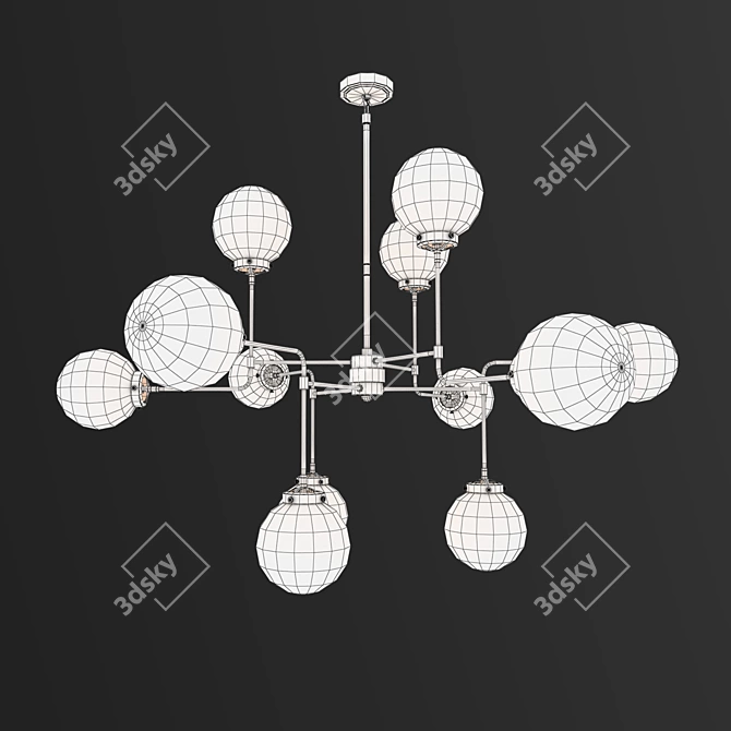 Mid-Century Parlor Chandelier 3D model image 2