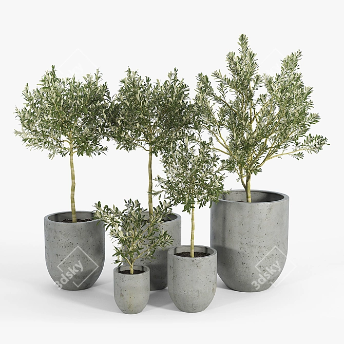 Neo Planter: Small, Sleek, Lead 3D model image 2