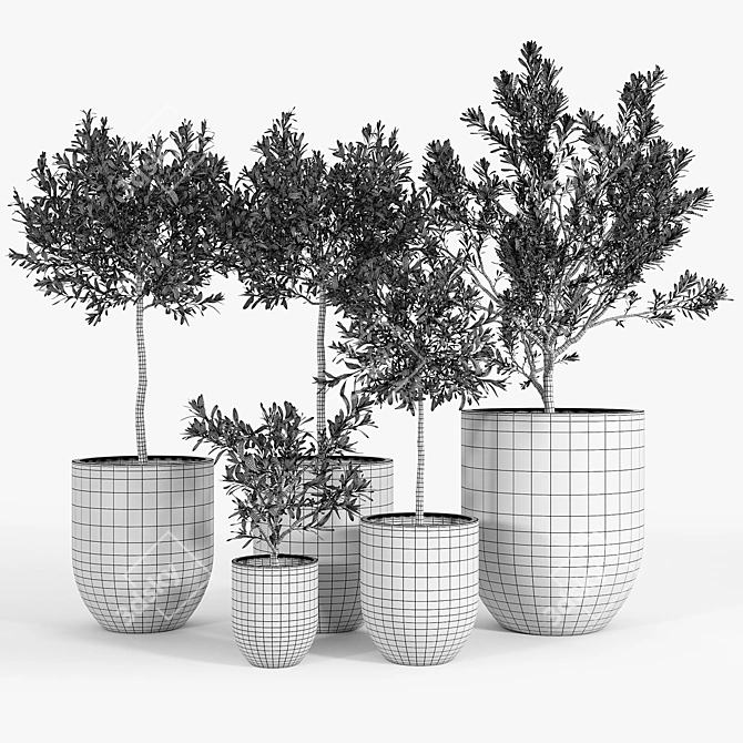 Neo Planter: Small, Sleek, Lead 3D model image 3