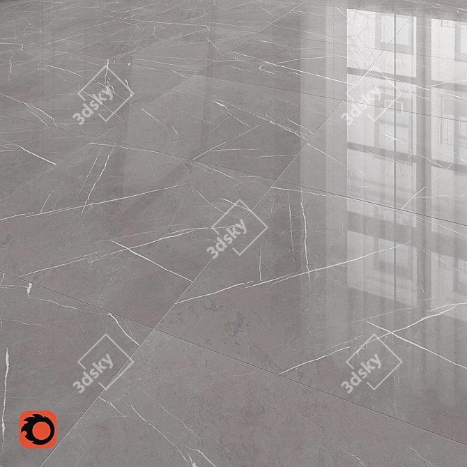 Royal Grey Marble Floor Tiles 3D model image 1