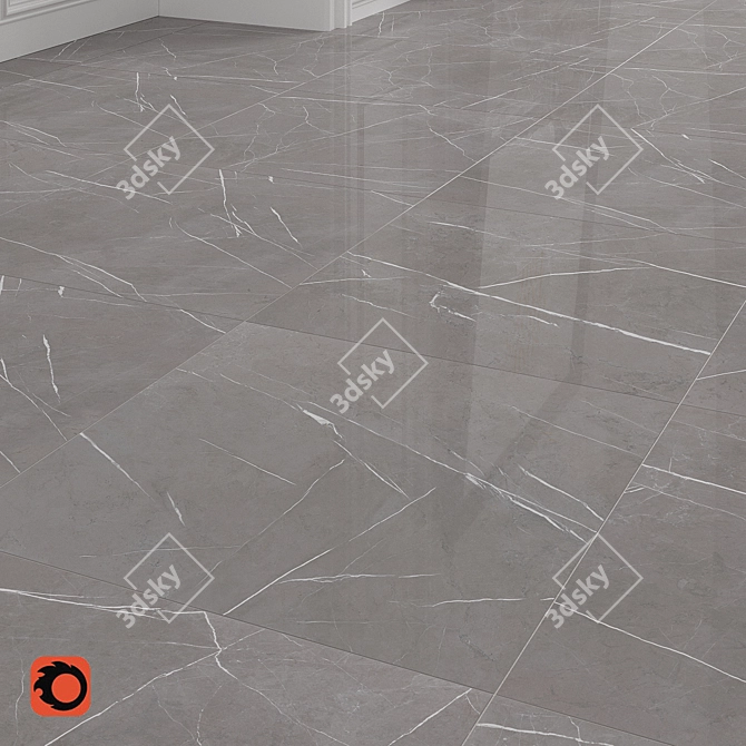 Royal Grey Marble Floor Tiles 3D model image 2