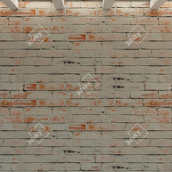 Vintage Brick Wall Texture 3D model image 3