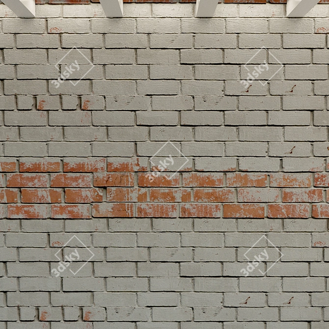 Vintage Brick Wall Texture 3D model image 3