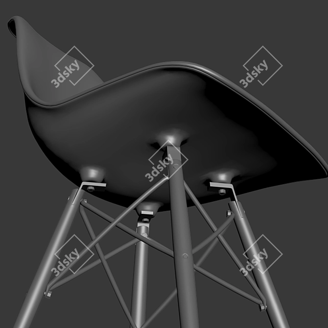 Leaf Cross Dining Chair: Elegant and Versatile 3D model image 3