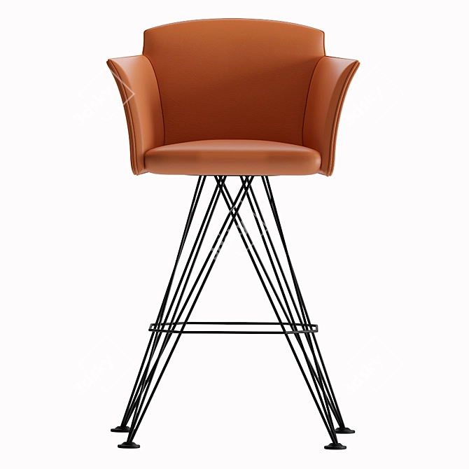 Sleek Flaminio Barstool: Italian Elegance 3D model image 2