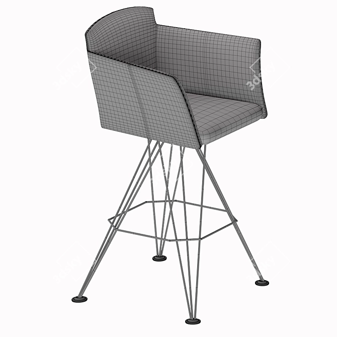 Sleek Flaminio Barstool: Italian Elegance 3D model image 3