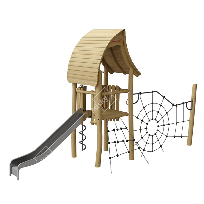 Nature's Spider Tower: Climber, Slide & Net 3D model image 2