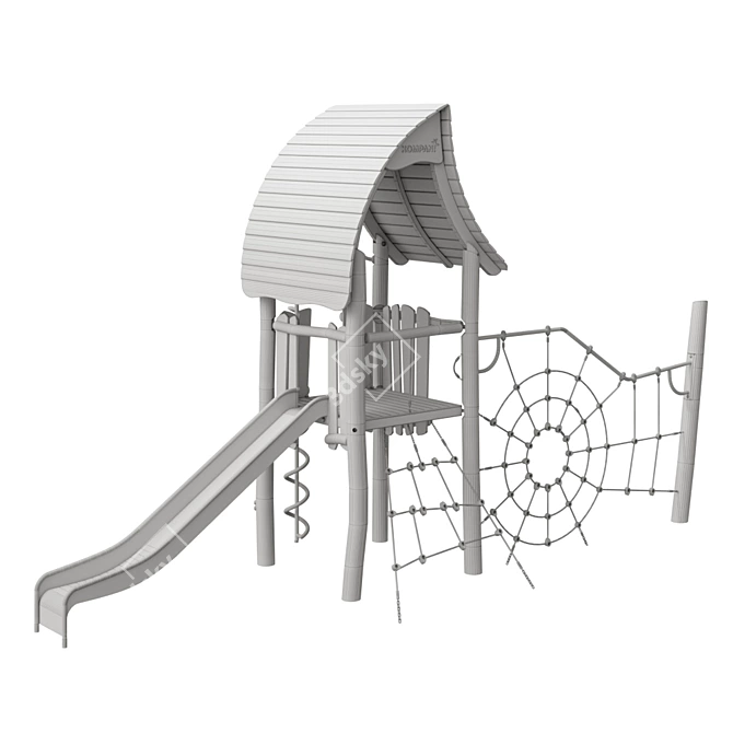 Nature's Spider Tower: Climber, Slide & Net 3D model image 3
