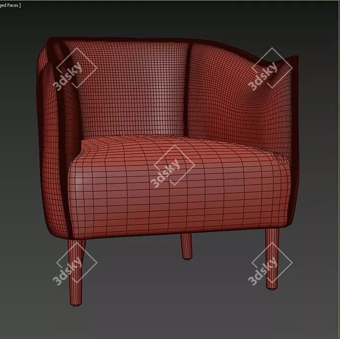 Modern Barrel Chair for Stylish Comfort 3D model image 3