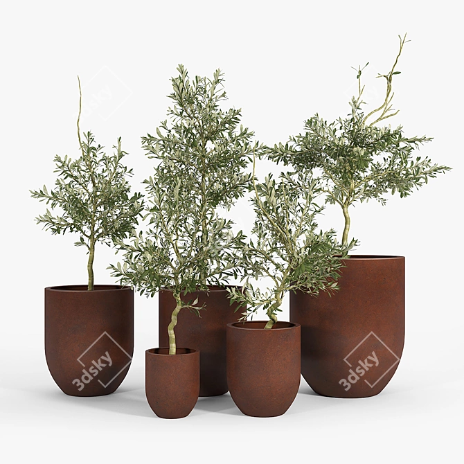 Rustic Neo Planters: Stylish and Functional 3D model image 1