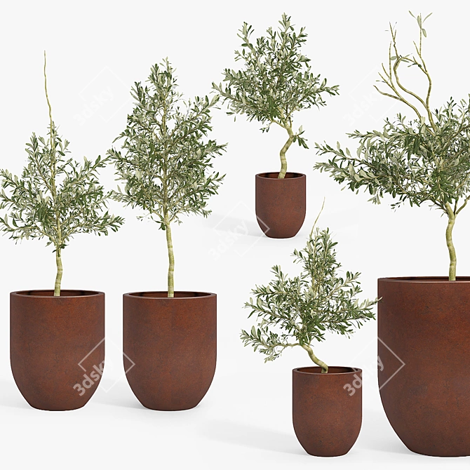 Rustic Neo Planters: Stylish and Functional 3D model image 2