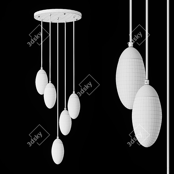 FIERA 5: Sleek Glass Pendant Light 3D model image 2