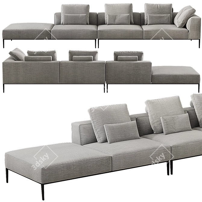 Sleek and Stylish Michel Effe Sofa 3D model image 1