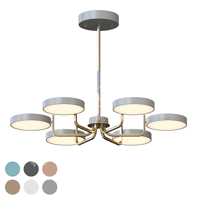 Scandinavian Style LED Chandelier: Lampatron TAVIS 6 3D model image 1