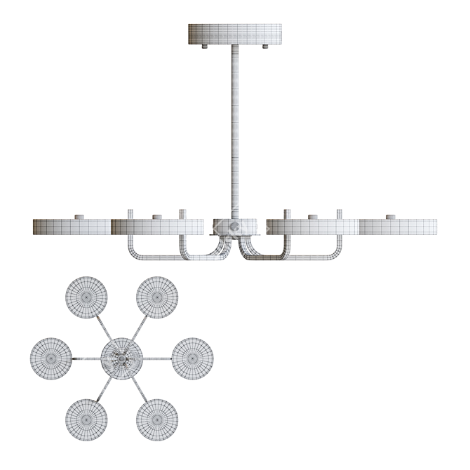 Scandinavian Style LED Chandelier: Lampatron TAVIS 6 3D model image 3