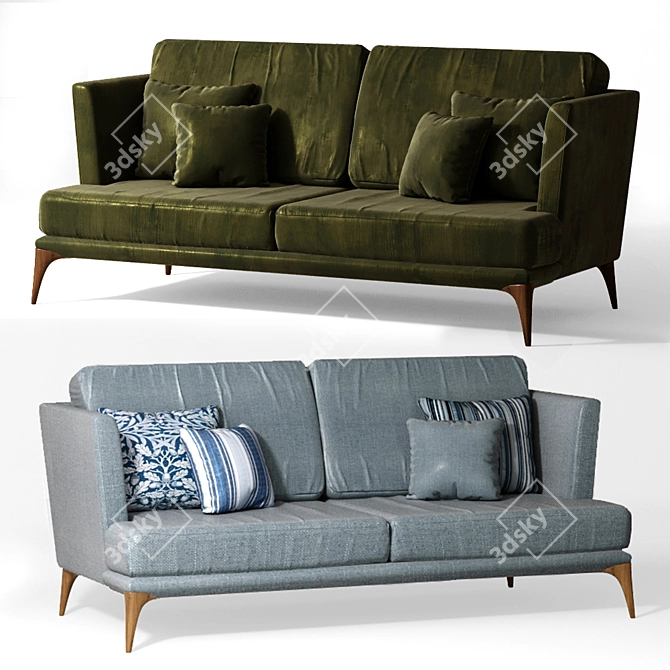 Minimalist Polo Living Sofa 3D model image 1