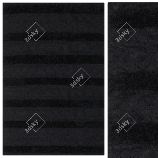 Carbon Black Kilim Berber Carpet 3D model image 1