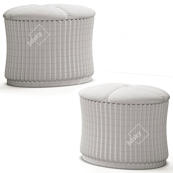 Elegant Pregno Veyron Pouf 3D model image 2