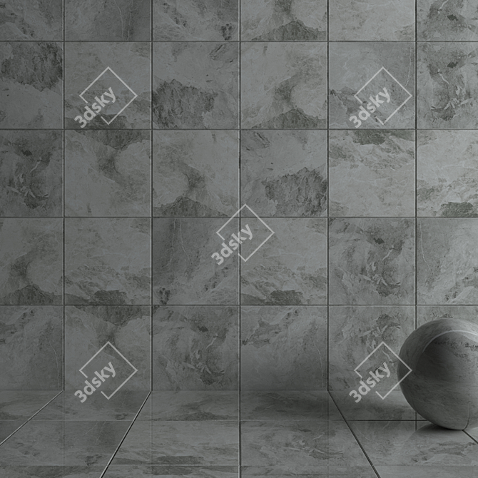 Silver Multi-Texture Wall Tiles 3D model image 3