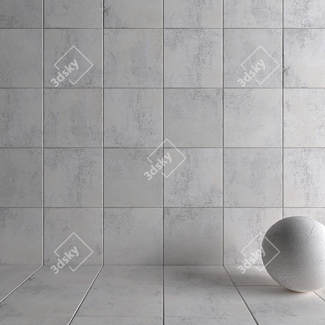 Ivory Wall Tiles: HD, Multi-Texture 3D model image 3