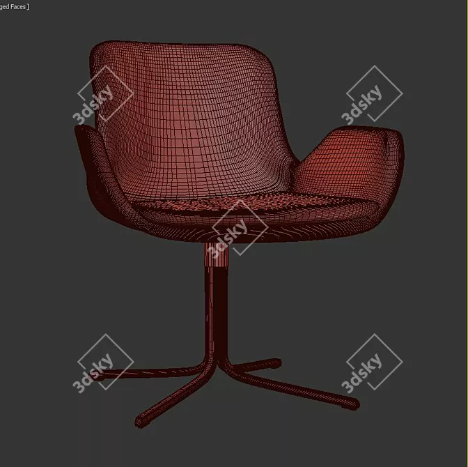 Serena Swivel Chair: Elegant Comfort 3D model image 3