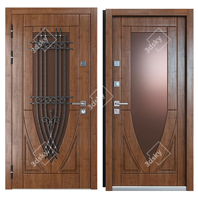 Vezha 9 Metal Entrance Door - Your Frame 3D model image 3