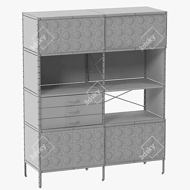 Eames ESU Bookcase: Stylish Storage Solution 3D model image 3