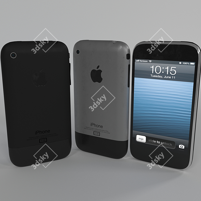 Vintage Apple iPhone 2G: Classic Design 3D model image 1