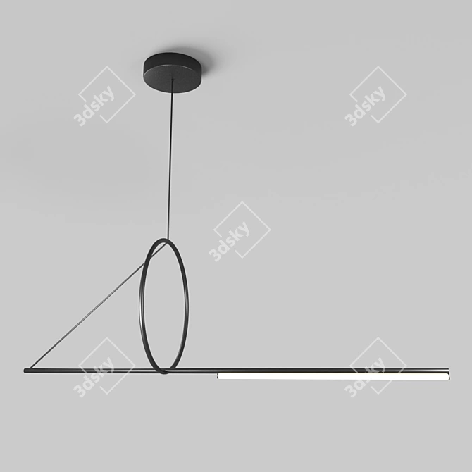 Modern Black Pendant Light 3D model image 1