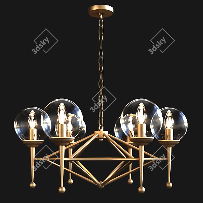 Gramercy Home Brass Chandelier 3D model image 1