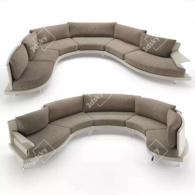Elegant Roy Angular Sofa 3D model image 1