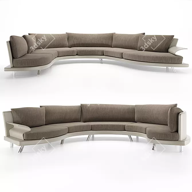 Elegant Roy Angular Sofa 3D model image 2