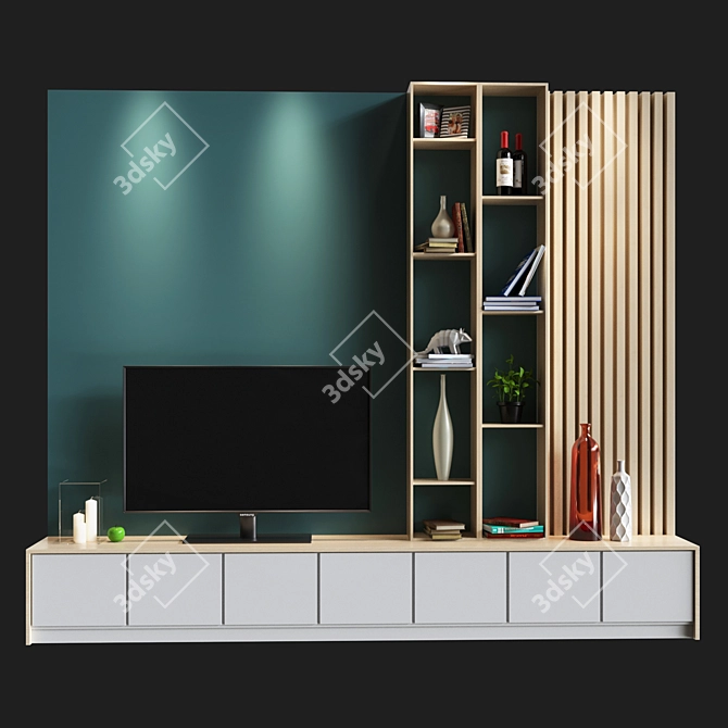 Modern TV Zone for Living Room 3D model image 2
