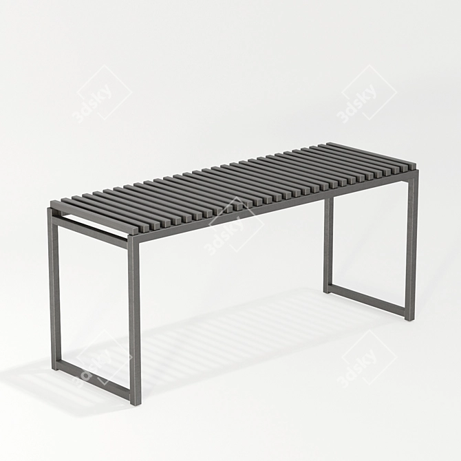 Modern Black Hallway Bench - VIRUM 3D model image 1