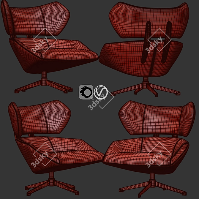 Sleek Camila Lounge Armchair 3D model image 2