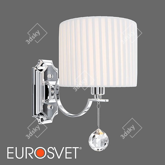 Napoli Chrome Wall Lamp with White Shade 3D model image 1